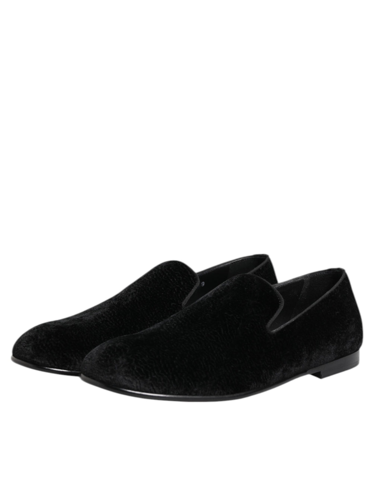 Dolce & Gabbana Men's Leather & Velvet Loafer Shoes - Black Jacquard