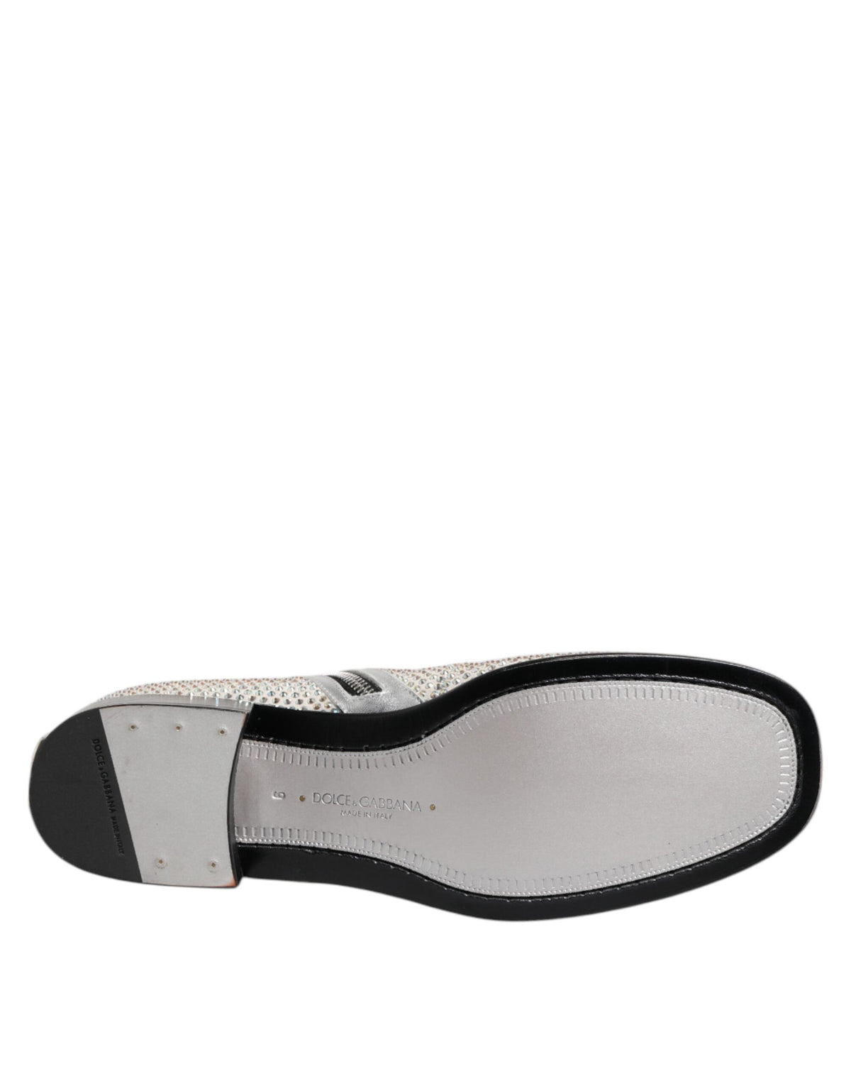 Dolce & Gabbana Men's Polyamide Polyester Leather & Crystal Ankle Boots - Gray Silver White