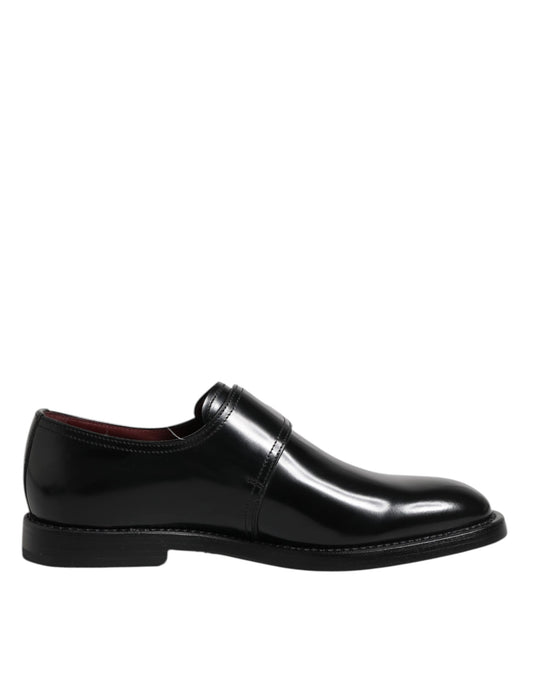 Dolce & Gabbana Men's Leather Derby Monk-Strap Strap Shoes - Black