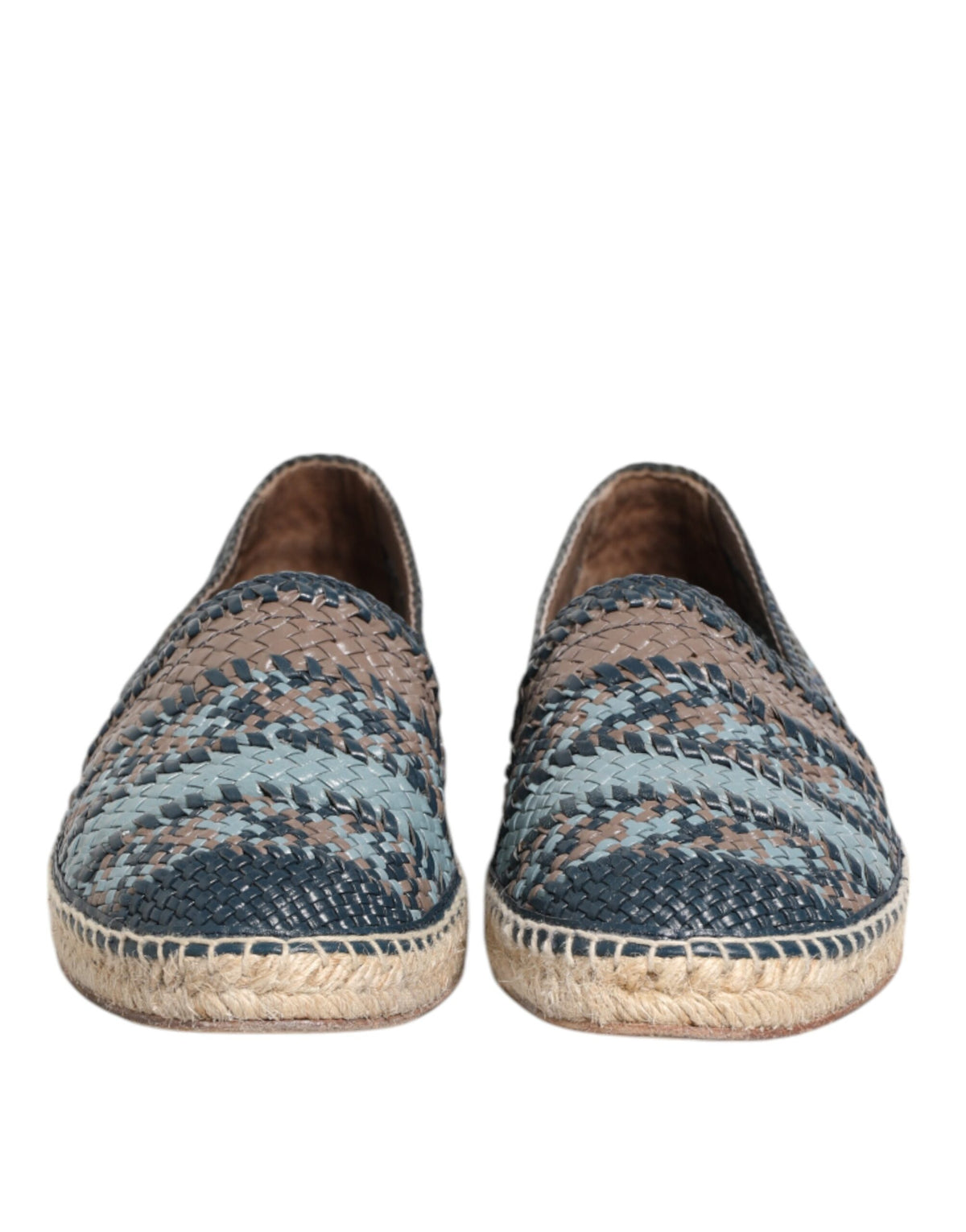 Dolce & Gabbana Men's Buffalo Leather Espadrille Espadrilles Shoes - Blue Gray