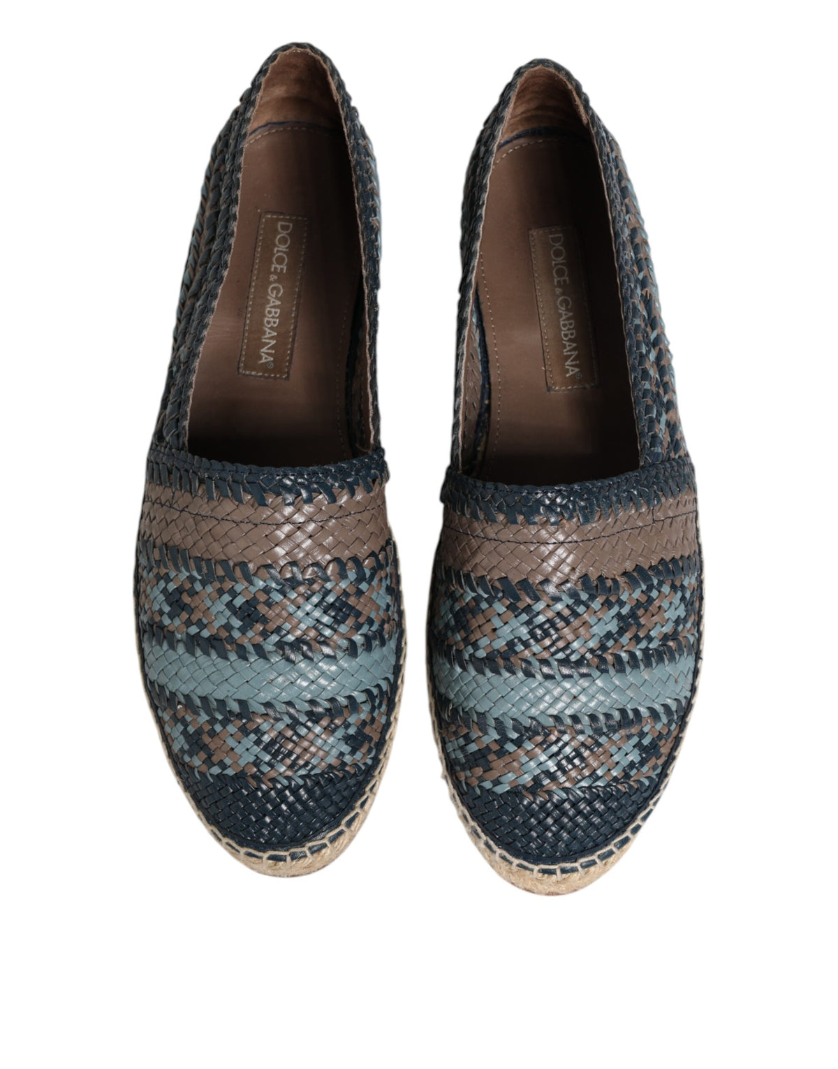 Dolce & Gabbana Men's Buffalo Leather Espadrille Espadrilles Shoes - Blue Gray
