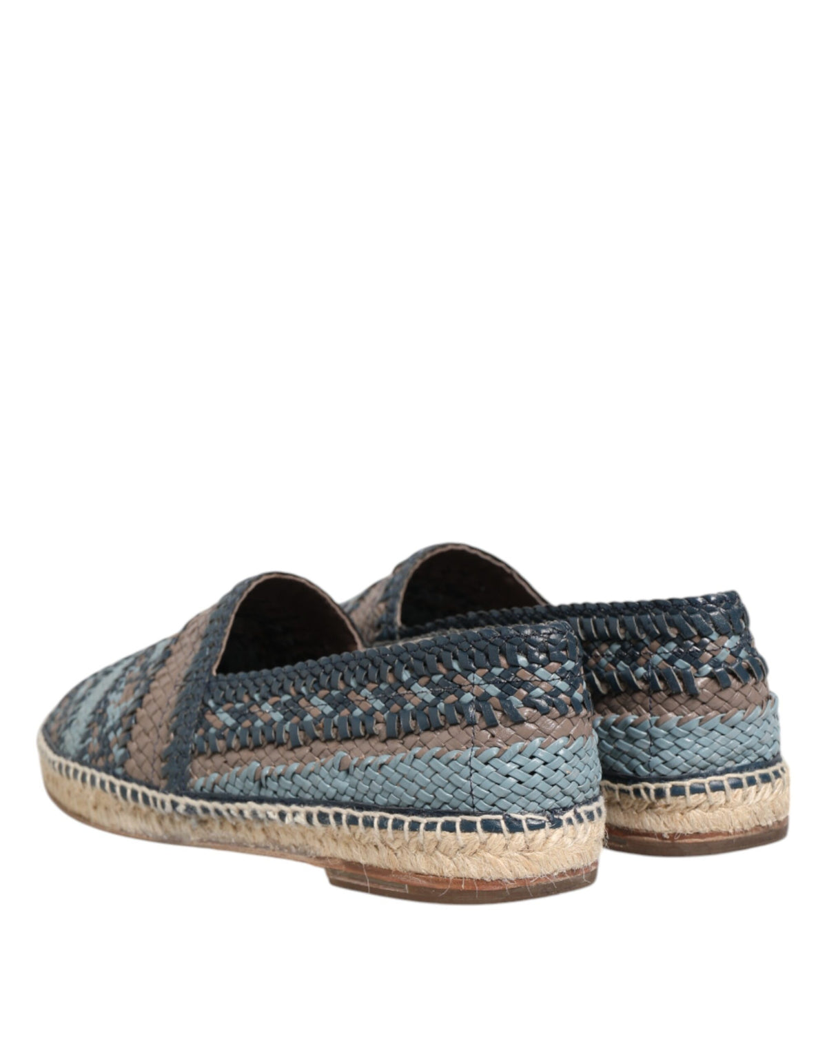 Dolce & Gabbana Men's Buffalo Leather Espadrille Espadrilles Shoes - Blue Gray