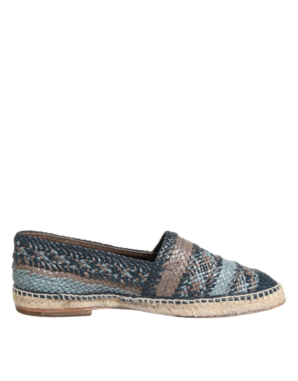 Dolce & Gabbana Men's Buffalo Leather Espadrille Espadrilles Shoes - Blue Gray