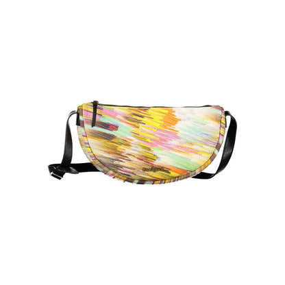 This Shoulder Handbag by Desigual for women in polyester and yellow presents a sculptural silhouette featuring a secure zipper, ample external-pockets & internal-pockets, and versatile shoulder-strap & adjustable-strap for a sculptural finish.