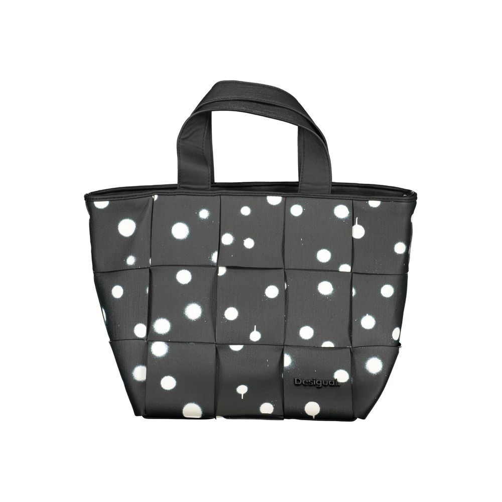 Desigual Black M Woven Droplets Tote Handbag