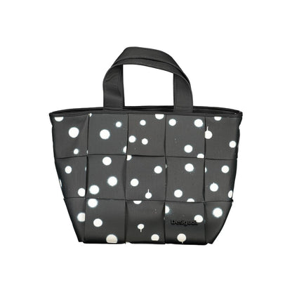 Desigual Black M Woven Droplets Tote Handbag
