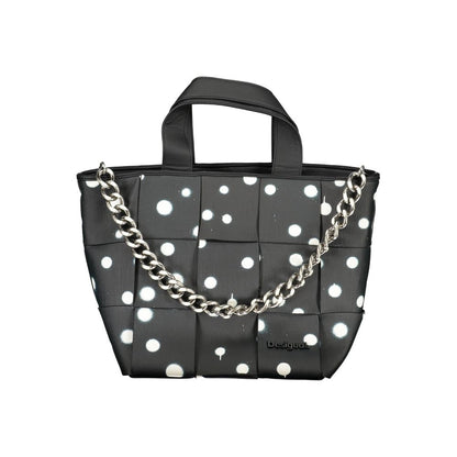 Desigual Black M Woven Droplets Tote Handbag