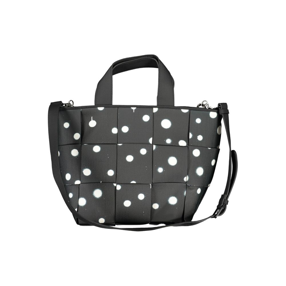 Desigual Black M Woven Droplets Tote Handbag