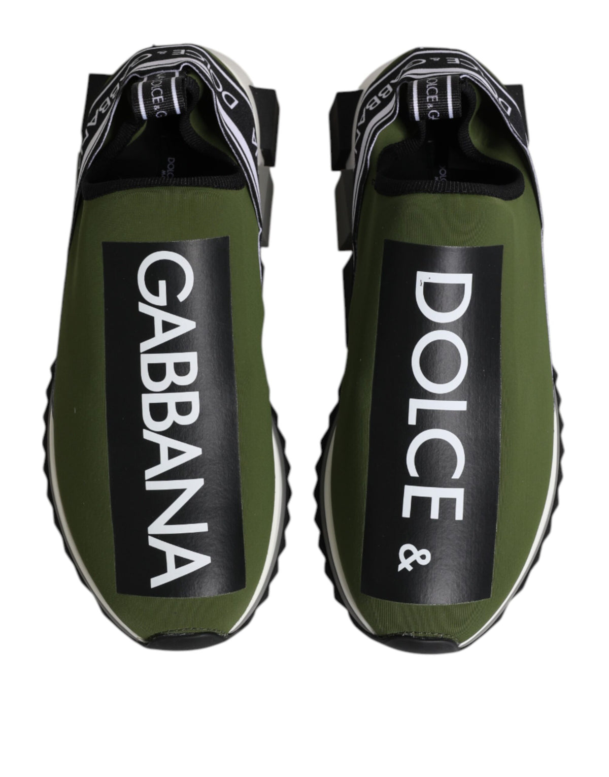 Dolce & Gabbana Men's Low Top Nylon Polyurethane Viscose & Rubber Sneakers - Black Green