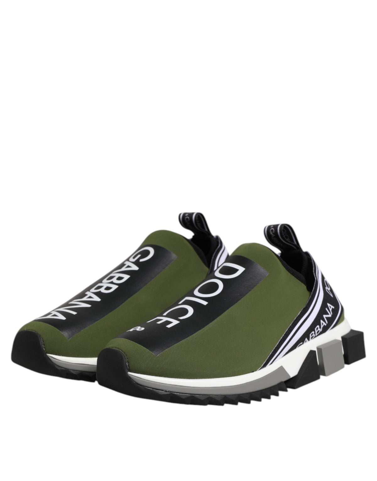 Dolce & Gabbana Men's Low Top Nylon Polyurethane Viscose & Rubber Sneakers - Black Green