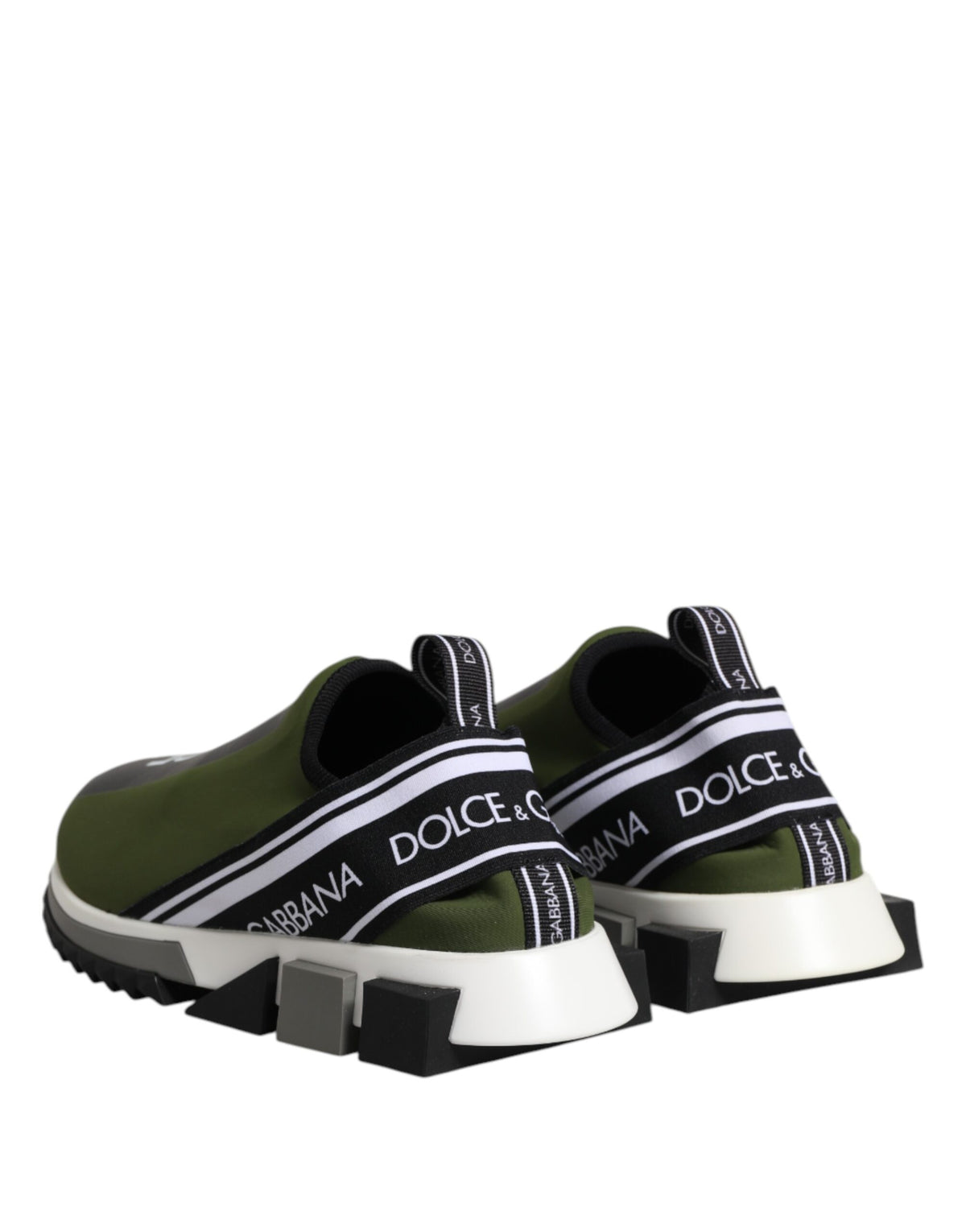 Dolce & Gabbana Men's Low Top Nylon Polyurethane Viscose & Rubber Sneakers - Black Green