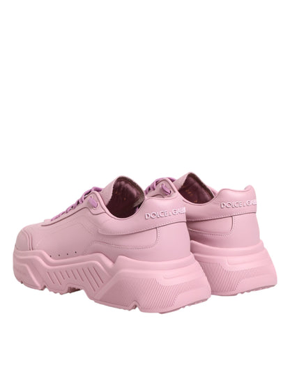 Dolce & Gabbana Men's Low Top Calfskin Leather Sneakers - Pink