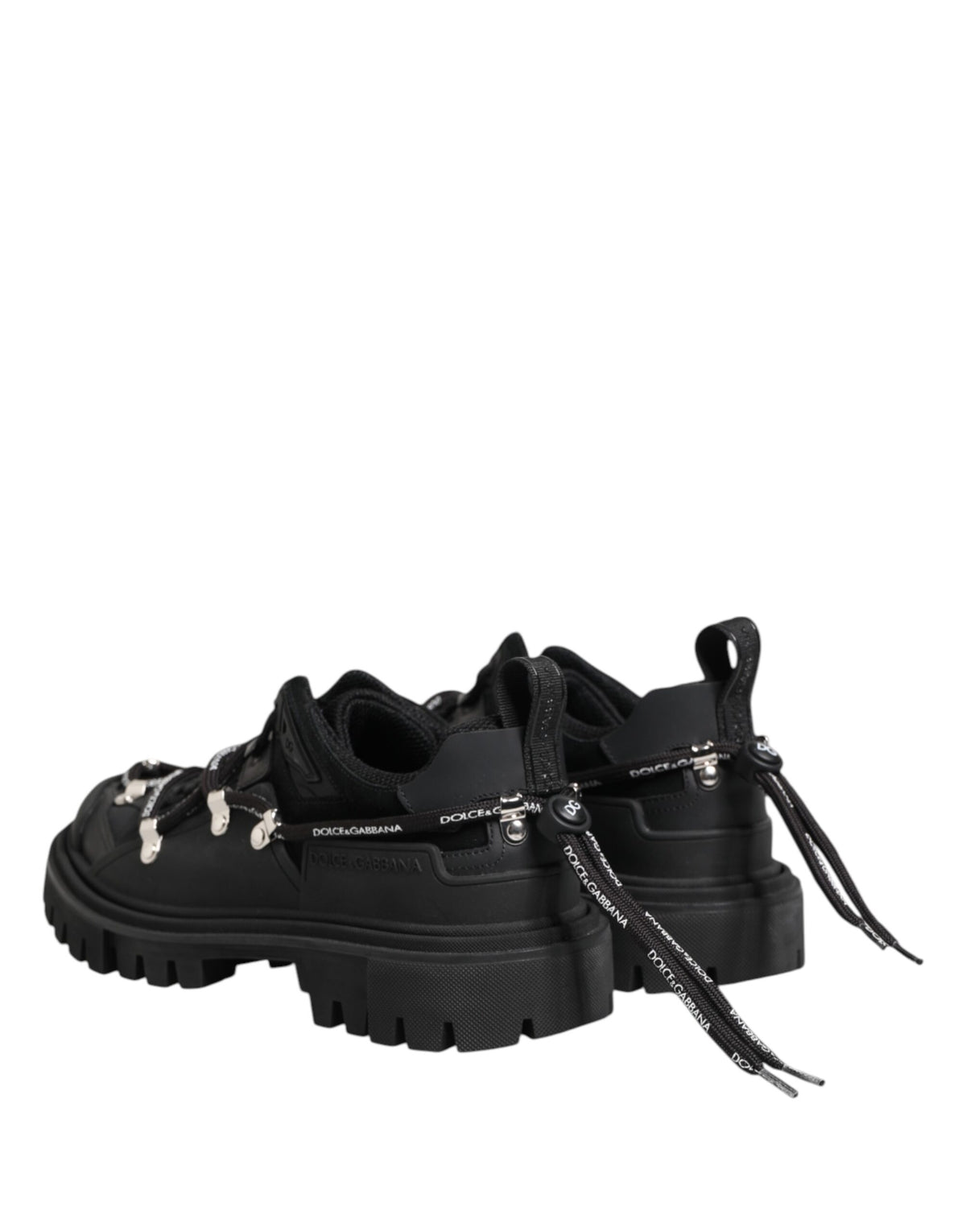 Dolce & Gabbana Men's Low Top Polyester Viscose Rubber & Calf Leather Sneakers - Black