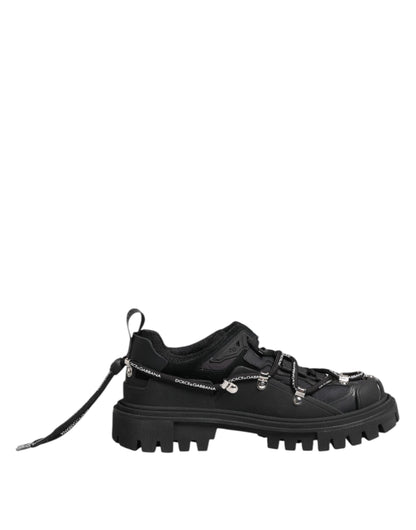 Dolce & Gabbana Men's Low Top Polyester Viscose Rubber & Calf Leather Sneakers - Black