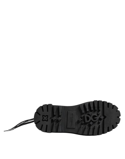 Dolce & Gabbana Men's Low Top Polyester Viscose Rubber & Calf Leather Sneakers - Black