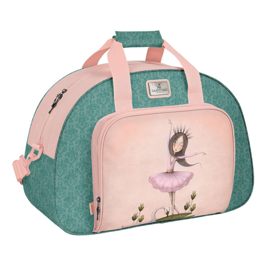 Sports bag Santoro Swan lake Grey Pink 48 x 33 x 21 cm