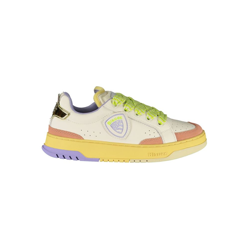 Blauer White Leather Women Sneaker