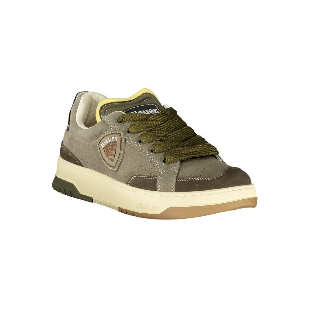 Sneakers by Blauer for men in polyester polyethylene leather green features an opulent silhouette from the Men's Fashion Polyester Polyethylene Leather Sneakers collection, showcasing a signature fashion style with an opulent finish.