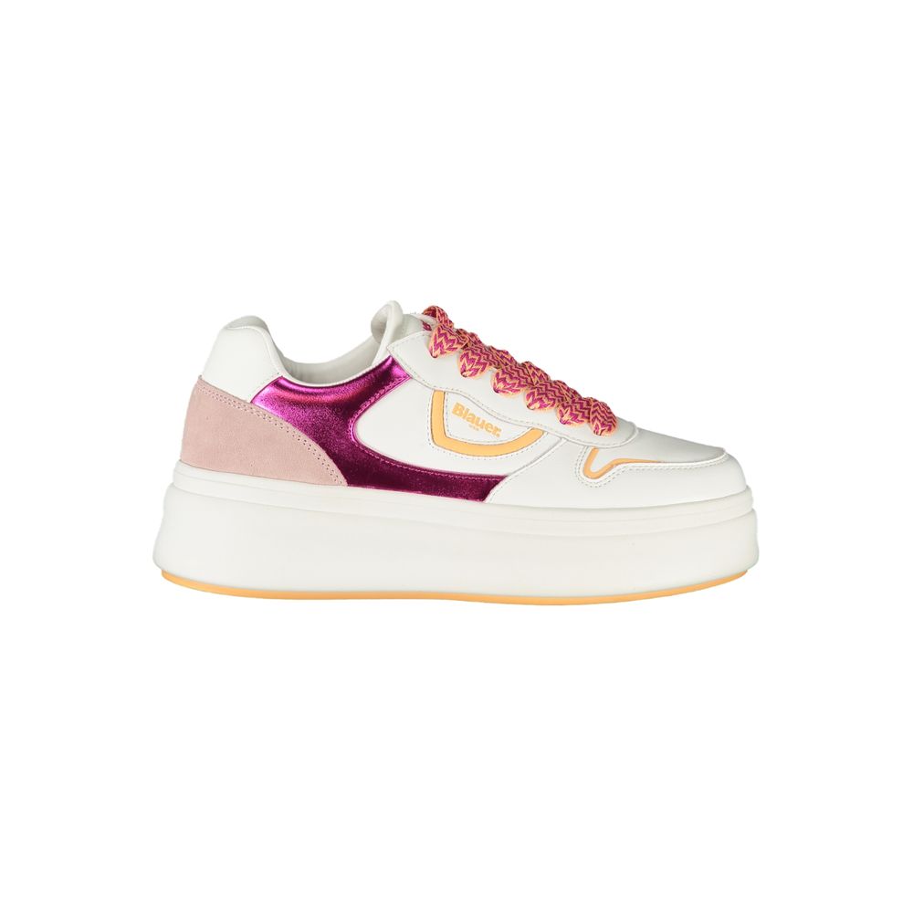 Blauer White Leather Women Sneaker