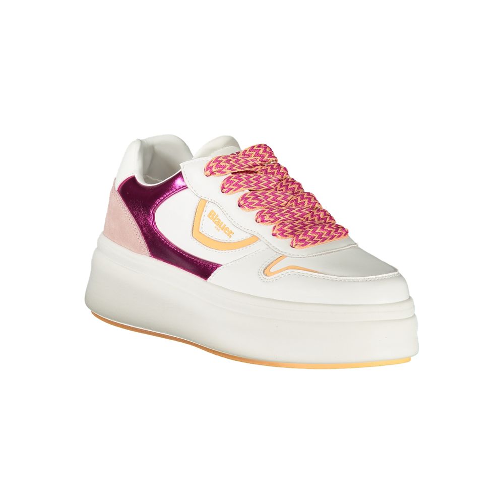 Blauer White Leather Women Sneaker