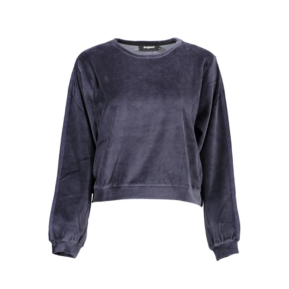 Sweatshirt by Desigual for women in polyamide polyester viscose & cotton blue features an enviable silhouette, showcasing a premium and refined round neckline for a truly enviable finish.