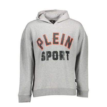 Plein Sport Heart Men's Athletic Cotton Polyester Sweatshirt Hoodie - Gray Print