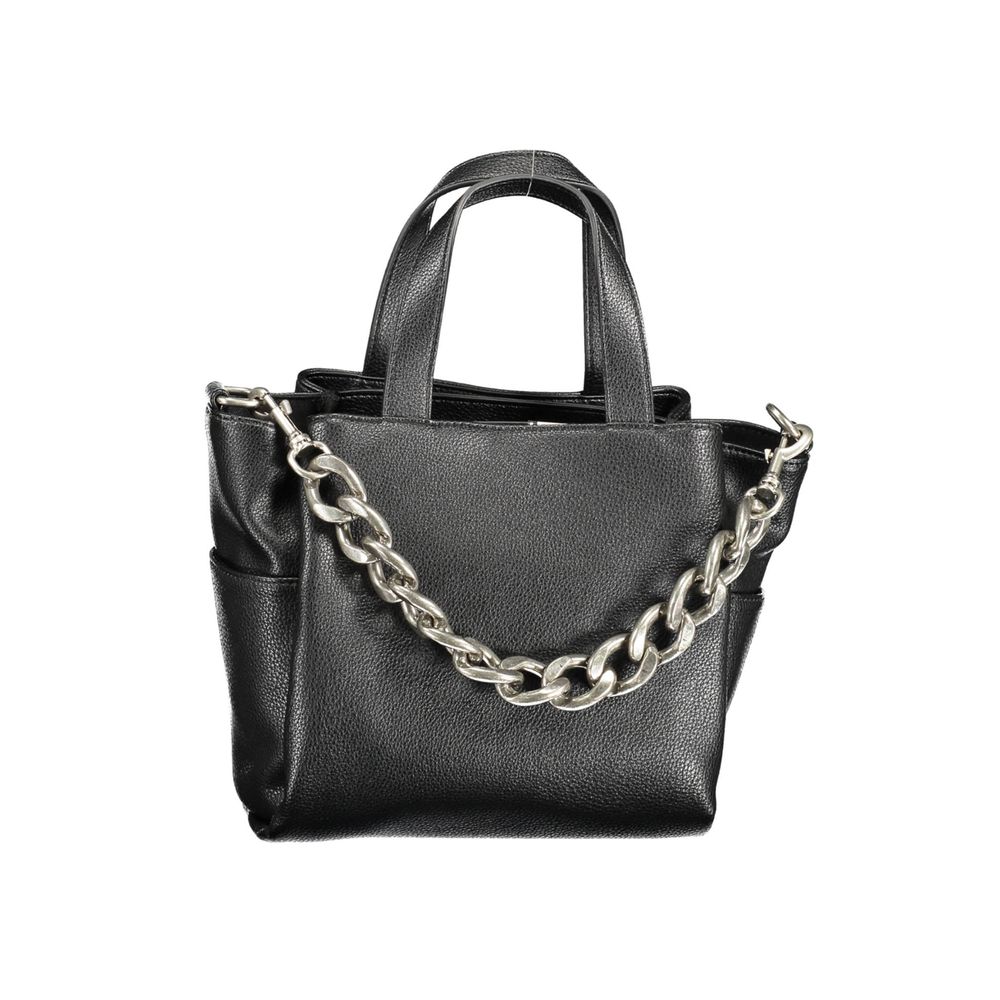 BYBLOS Black Faux Pebbled Leather Shopper Handbag