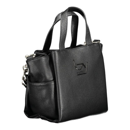 BYBLOS Black Faux Pebbled Leather Shopper Handbag