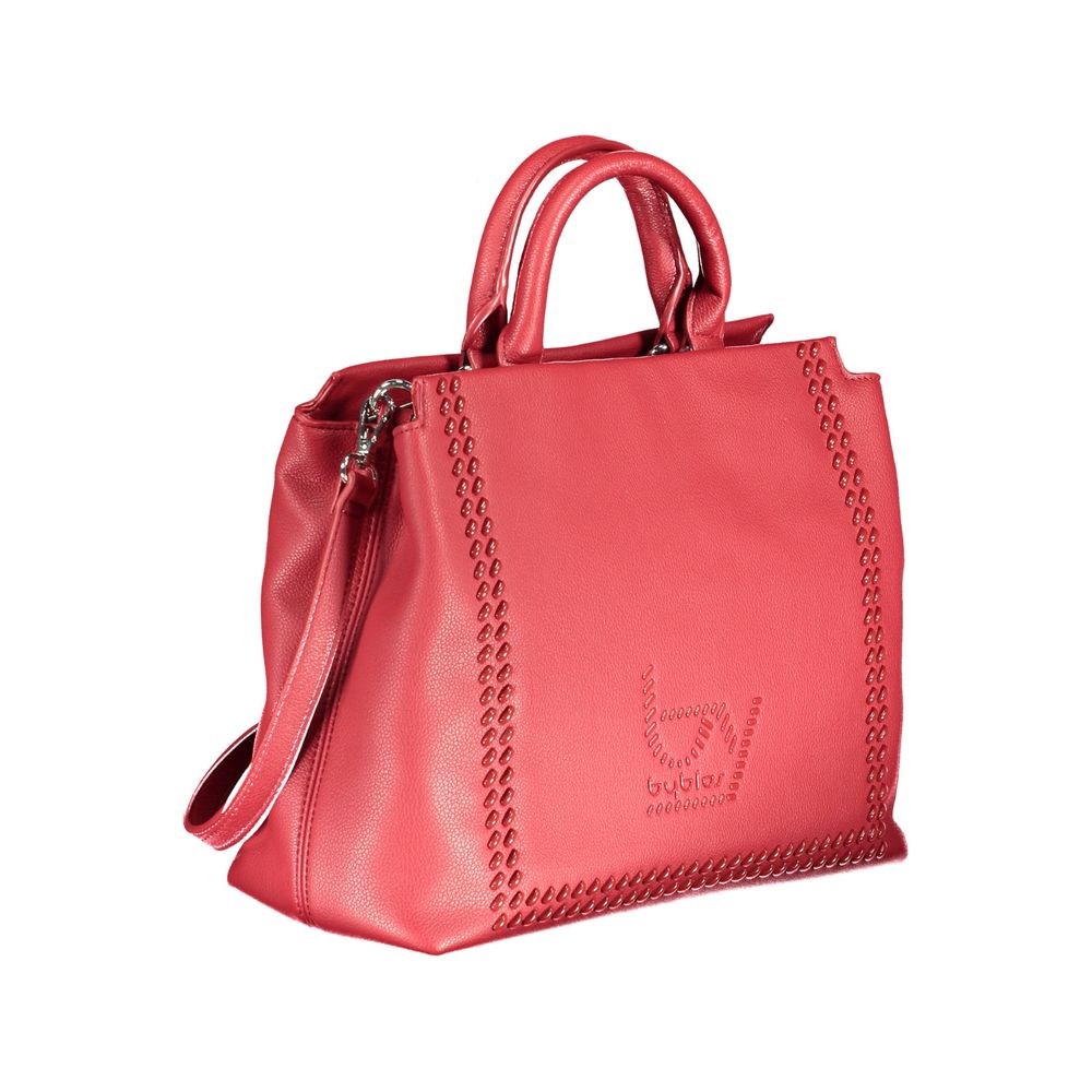 BYBLOS Red Faux Leather Shopper Handbag