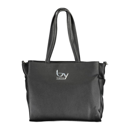 BYBLOS Black Faux Grained Leather Tote Handbag