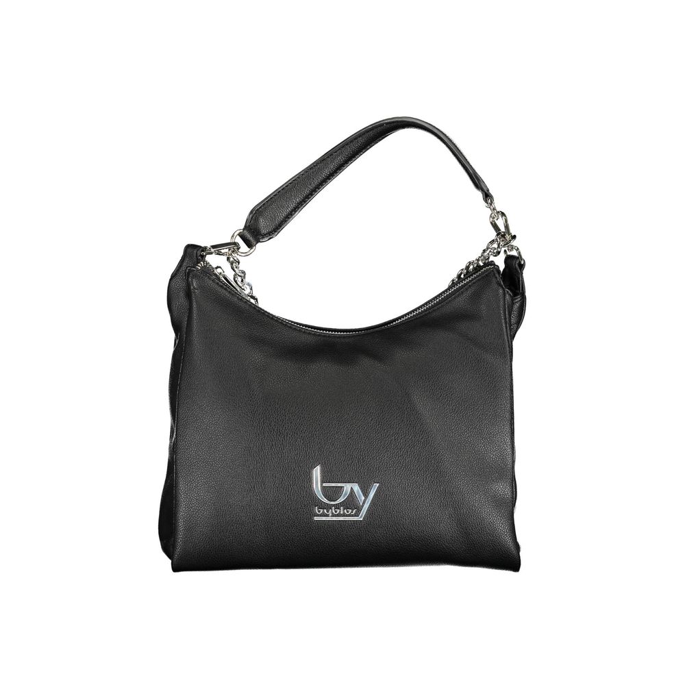 BYBLOS Black Faux Grained Leather Shoulder Handbag