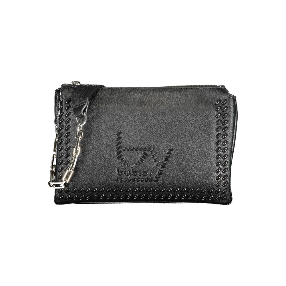 BYBLOS Black Faux Leather Chain Shoulder Handbag