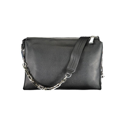 BYBLOS Black Faux Leather Chain Shoulder Handbag