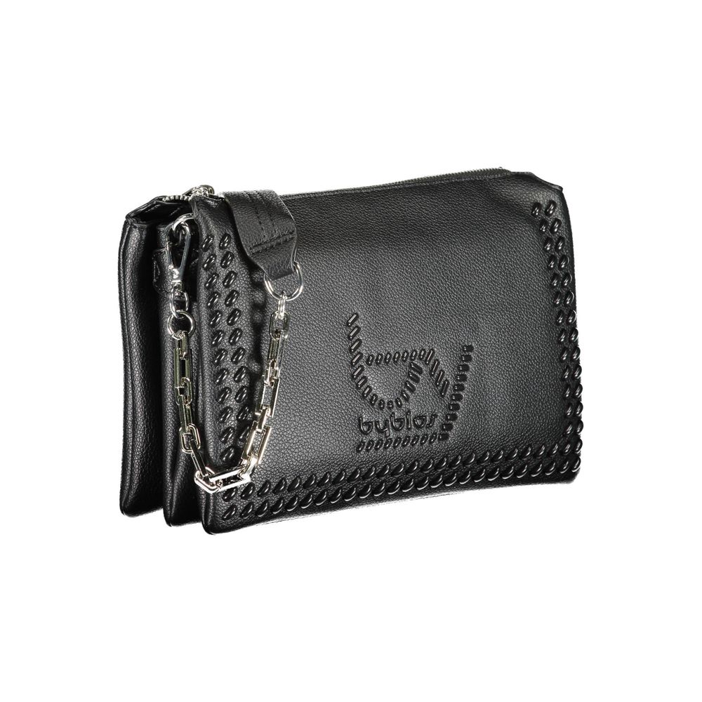 BYBLOS Black Faux Leather Chain Shoulder Handbag