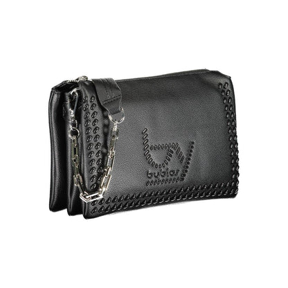 BYBLOS Black Faux Leather Chain Shoulder Handbag