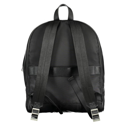 Backpack by Guess Jeans for men in nylon black presents a stately Nylon Backpack design, showcasing a secure zipper with ample external-pockets, internal-pockets & laptop-compartment and versatile handle, backpack-strap & adjustable-strap for a stately finish.