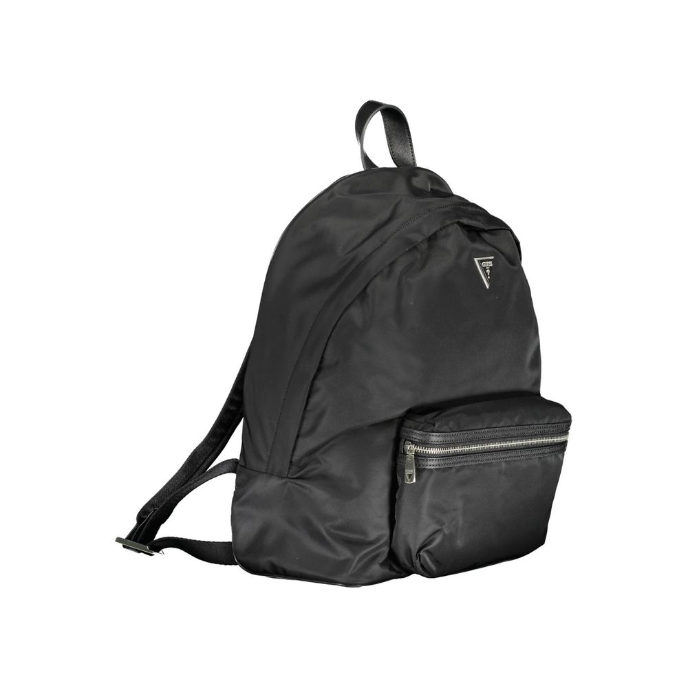 Backpack by Guess Jeans for men in nylon black features an stately silhouette from the Nylon Backpack range, with a secure zipper, ample external-pockets, internal-pockets & laptop-compartment, and versatile handle, backpack-strap & adjustable-strap.