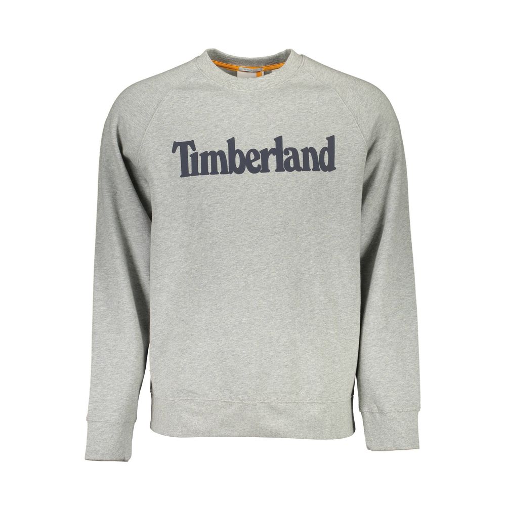 Sweatshirt by Timberland for men in organic cotton gray & print features an enviable silhouette, showcasing a premium long-sleeve and refined crew neckline for a truly enviable finish.