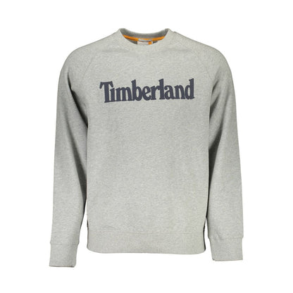 Sweatshirt by Timberland for men in organic cotton gray & print features an enviable silhouette, showcasing a premium long-sleeve and refined crew neckline for a truly enviable finish.