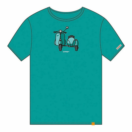 Short Sleeve T-Shirt Cállate la Boca   Turquoise Sidecar