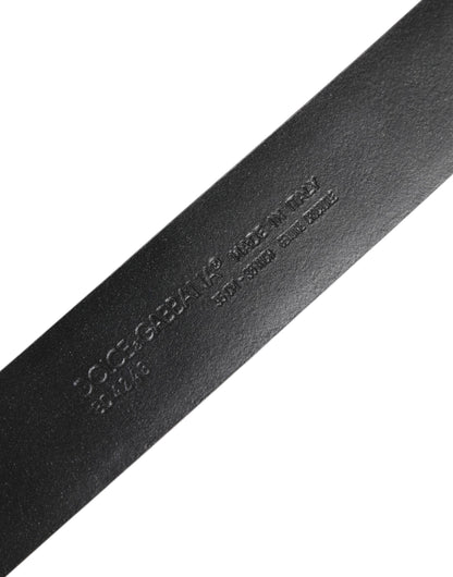 Dolce & Gabbana Metal & Caiman Leather Belt - Black Gold