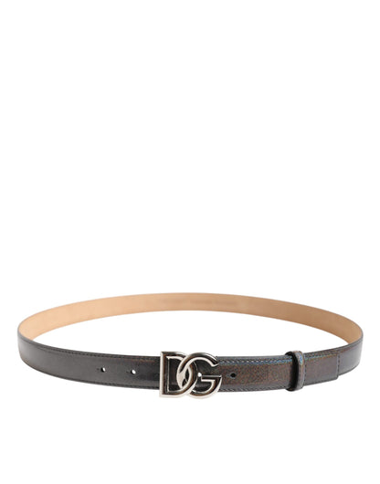 Dolce & Gabbana Leather & Metal Belt - Multicolor Silver