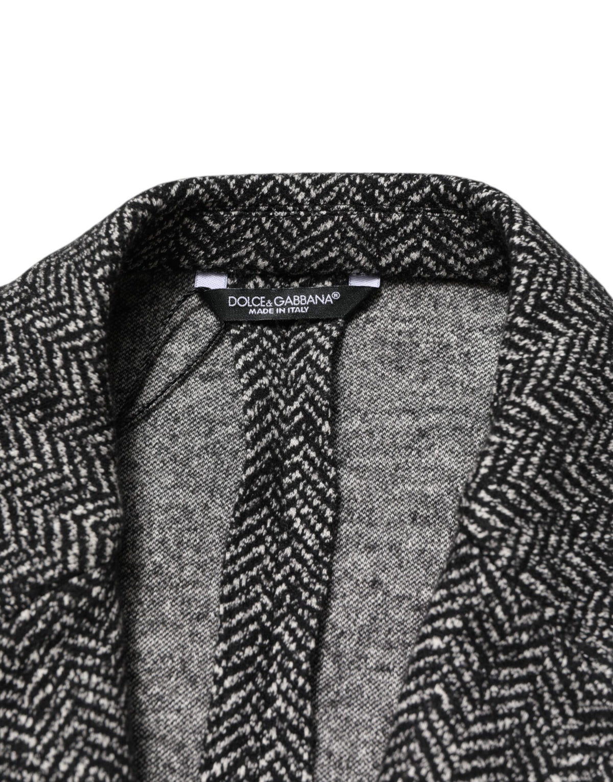 Dolce & Gabbana Men's Double Breasted Viscose Polyester Cotton Wool Blazer - Black White