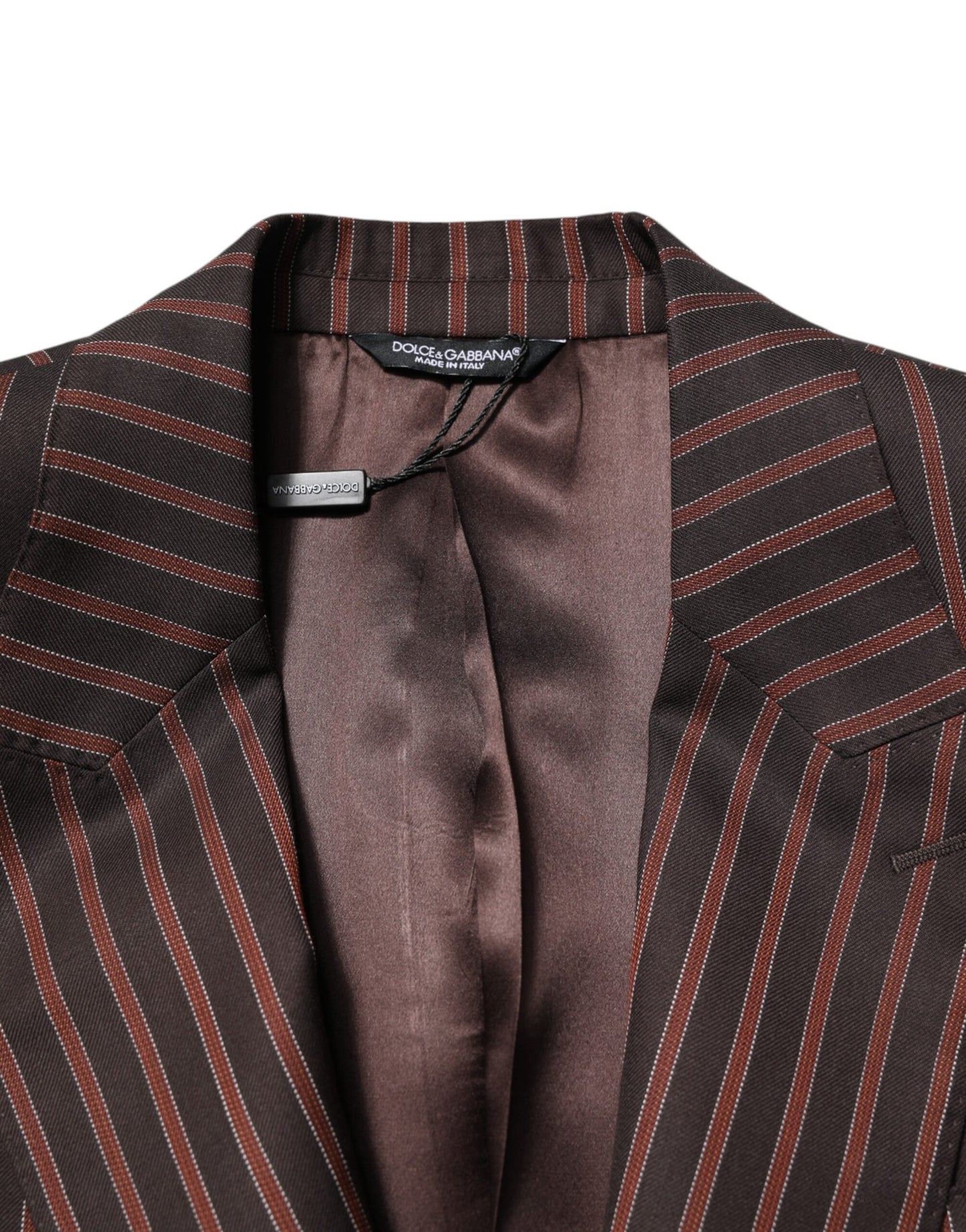 Dolce & Gabbana Black Brown Stripe Single Breasted Blazer