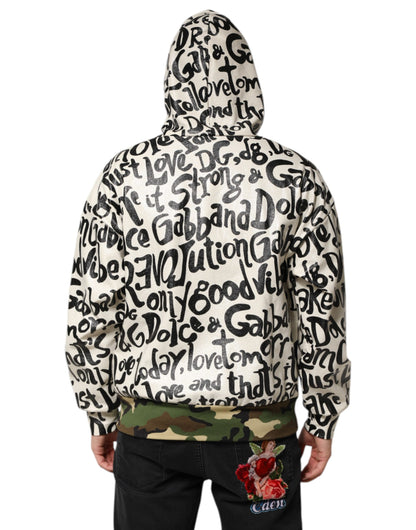 Dolce & Gabbana Men's Cotton Polyester Sweatshirt Hoodie - Multicolor Camouflage Print