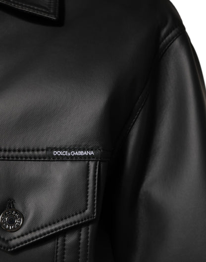 Dolce & Gabbana Men's Biker Paper Polyester & Elastane Jacket - Black
