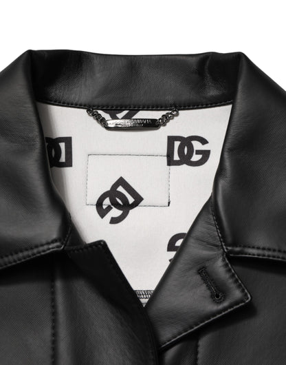 Dolce & Gabbana Men's Biker Paper Polyester & Elastane Jacket - Black