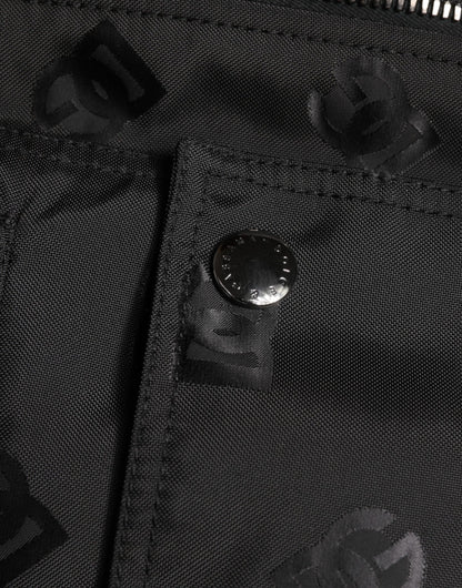 Dolce & Gabbana Black Cargo Windbraker Logo Mania Jacket