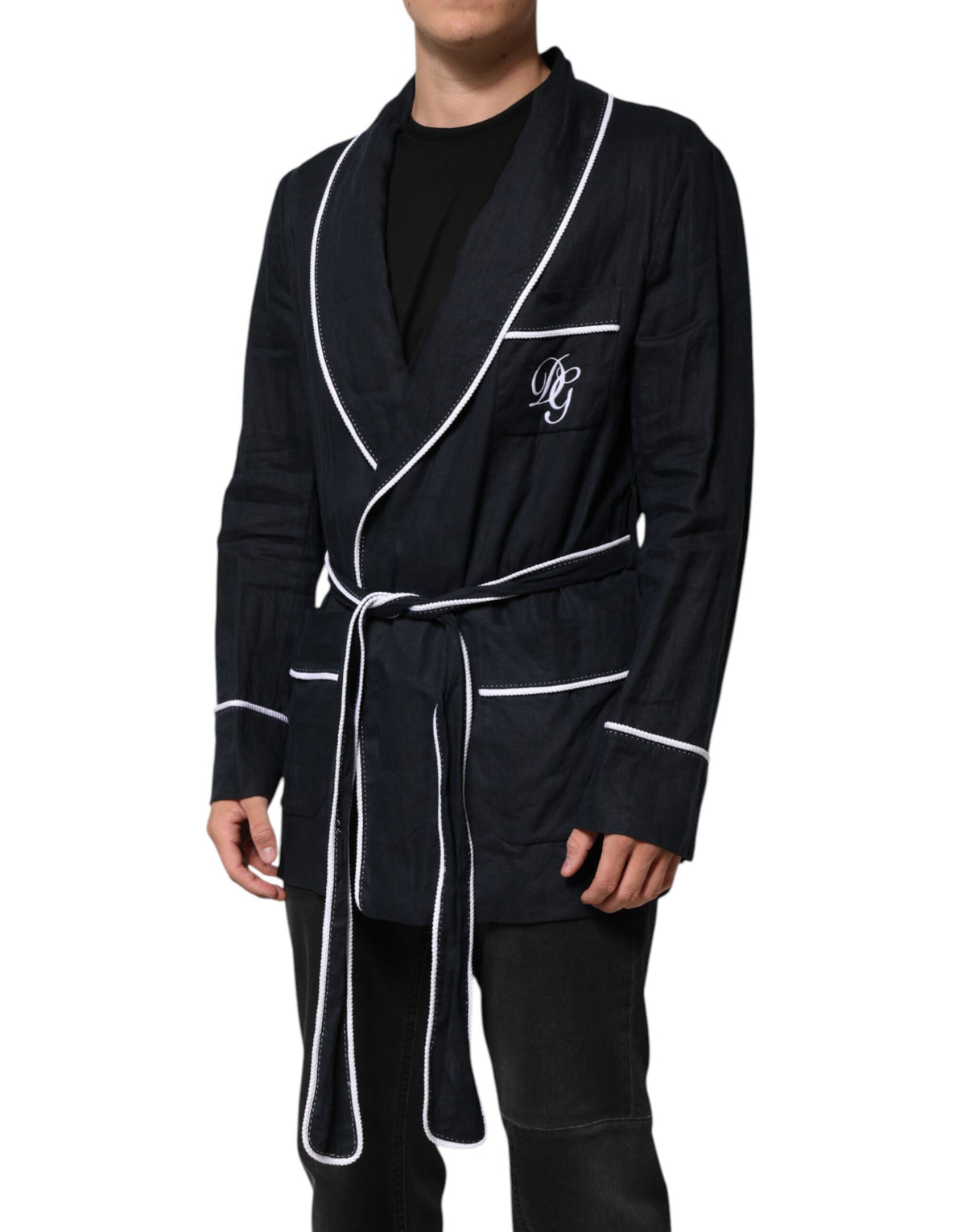 Dolce & Gabbana Men's Linen Blazer - Dark Blue