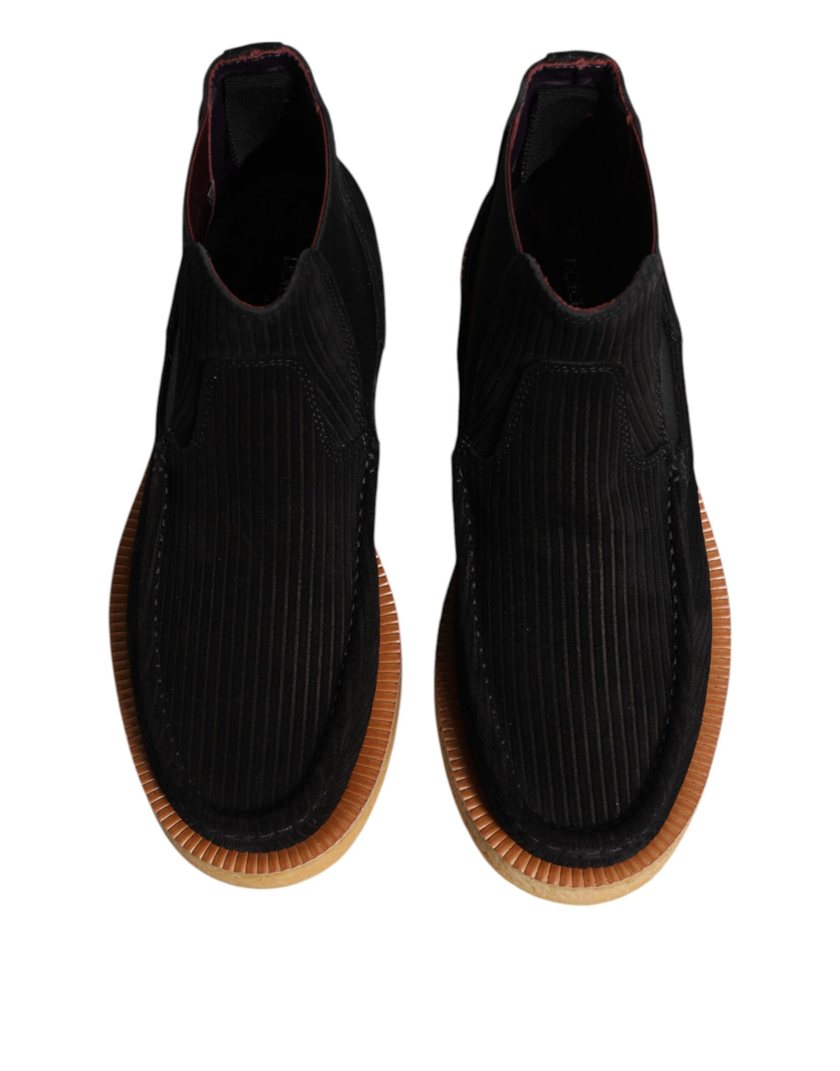 Dolce & Gabbana Men's Polyester Rubber Suede & Calf Leather Ankle Boots - Black